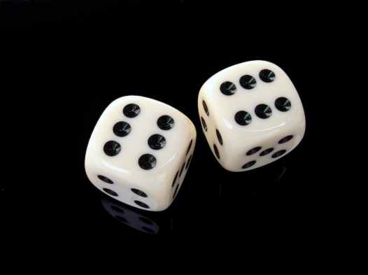 white and black dice