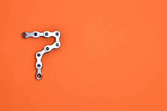 gray chain on orange surface